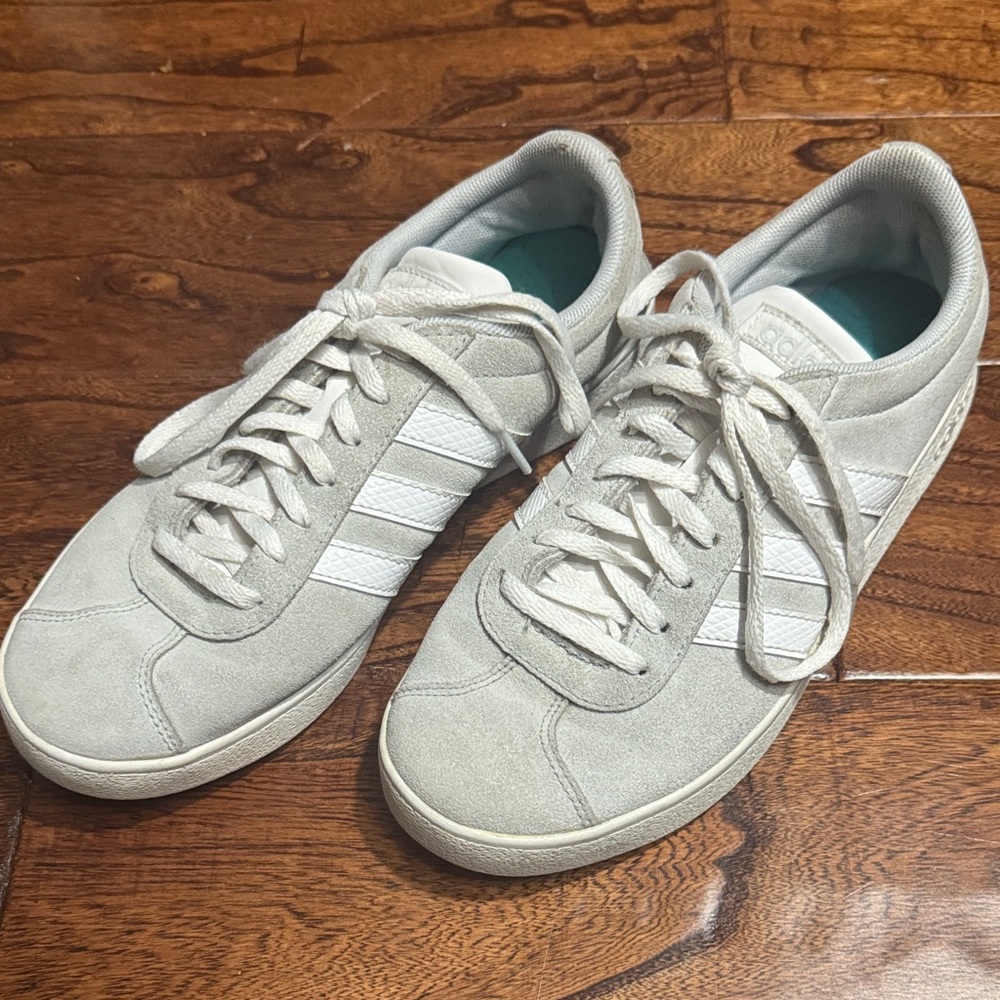 Adidas Light Gray and White Sneakers